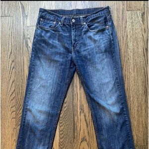 Levis 514 Mens Dark Wash Blue Jeans Measured Size 31 X 30
